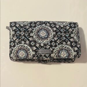 Vera Bradley Black and Gray Clutch with Paisley Design